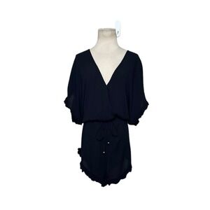 Dotti black rayon short sleeves romper size M